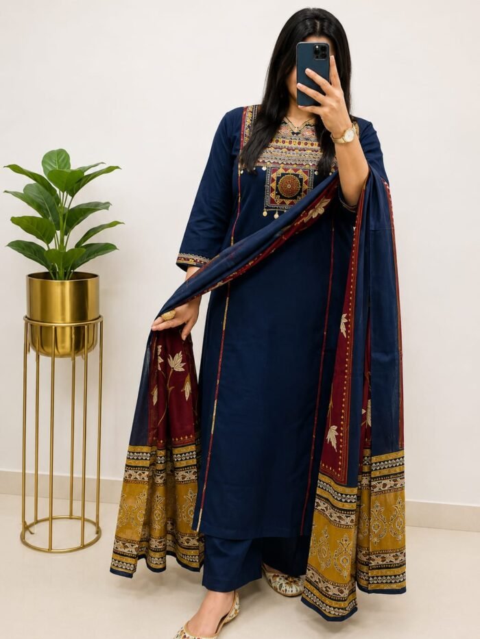 Cotton ajrak salwar sets