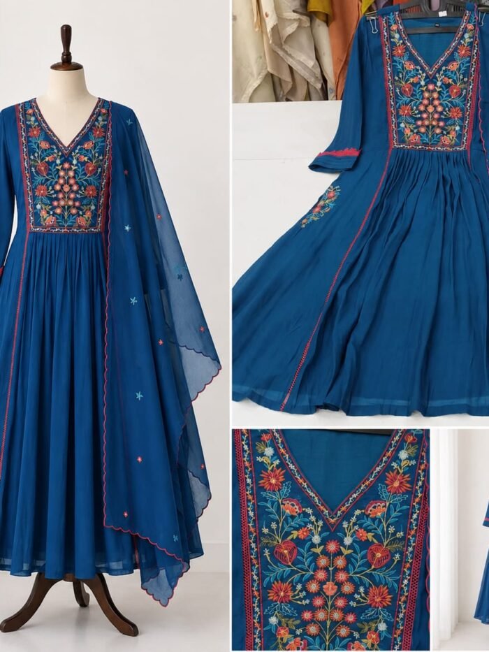 Teal Blue Anarkali Set